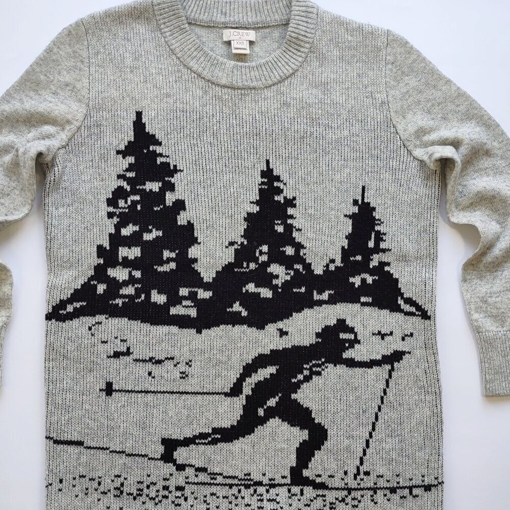 J. Crew Merino Wool Apres Ski Sweater XXSmall Retro Alpine Winter Snow   NWOT - Picture 5 of 8